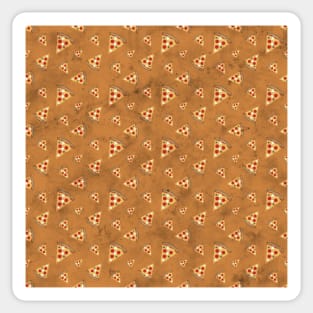 Cool pizza slices vintage orange brown pattern Sticker